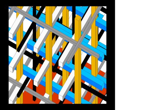 Decostruzione 3+3 colori, 2009, fine art su tela, 30 x 30 cm