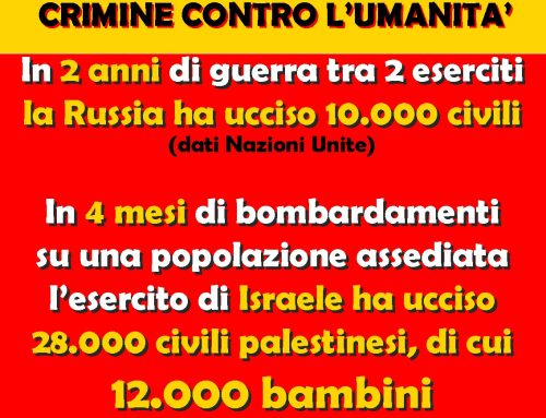 2024 L’OCCIDENTE  E’ COMPLICE DI UN CRIMINE CONTRO L’UMANITA’