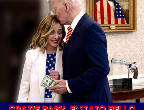 2024 JOE BIDEN CHE BACIA GIORGIA MELONI SULLA TESTA